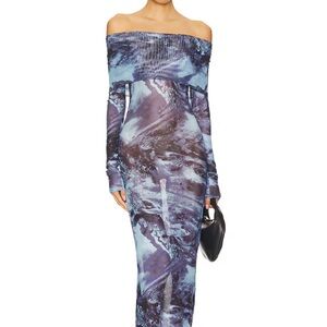 new- Superdown Strapless Blue and Purple Dress